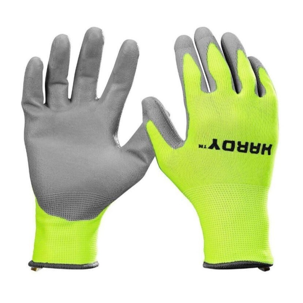 Hardy Work‎ Gloves XL Hi-Vis Polyurethane Coated Touchscreen 64243 New NWT